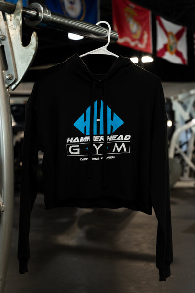Cropped Womens Hoodie w/ printed Hammerhead Logo