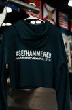 Cropped Womens Hoodie w/ printed Hammerhead Logo