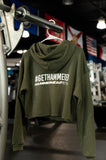 Cropped Womens Hoodie w/ printed Hammerhead Logo