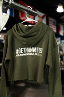 Cropped Womens Hoodie w/ printed Hammerhead Logo