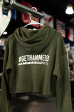 Cropped Womens Hoodie w/ printed Hammerhead Logo