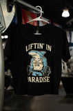 Womens Cropped Shark Lifting in Paradise T-Shirt