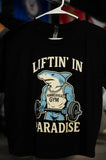 Womens Cropped Shark Lifting in Paradise T-Shirt